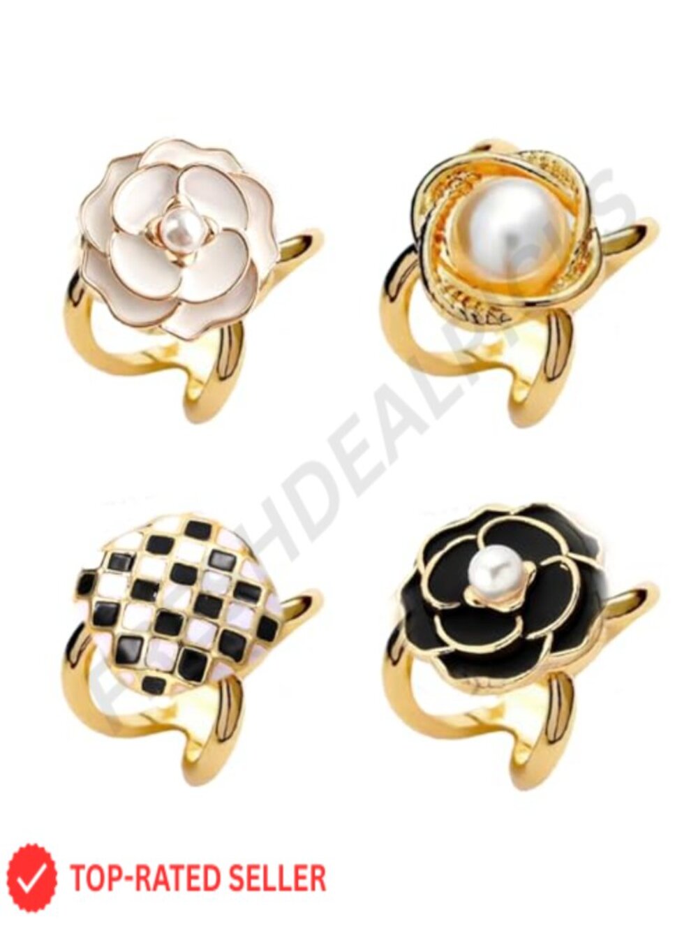 Faux Pearl Rhinestone Brooch Scarf Clip Alloy Pin for Dress Waist DIY